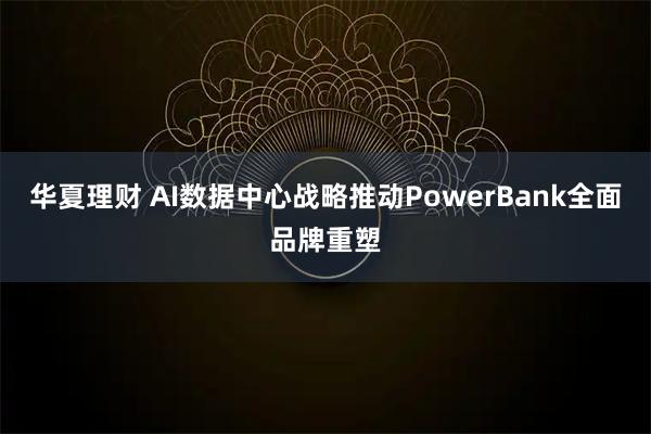 华夏理财 AI数据中心战略推动PowerBank全面品牌重塑