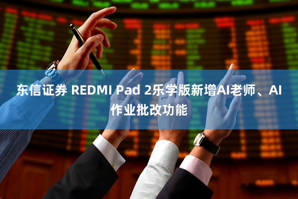 东信证券 REDMI Pad 2乐学版新增AI老师、AI作业批改功能