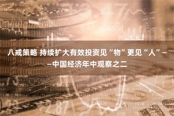 八戒策略 持续扩大有效投资见“物”更见“人”——中国经济年中观察之二